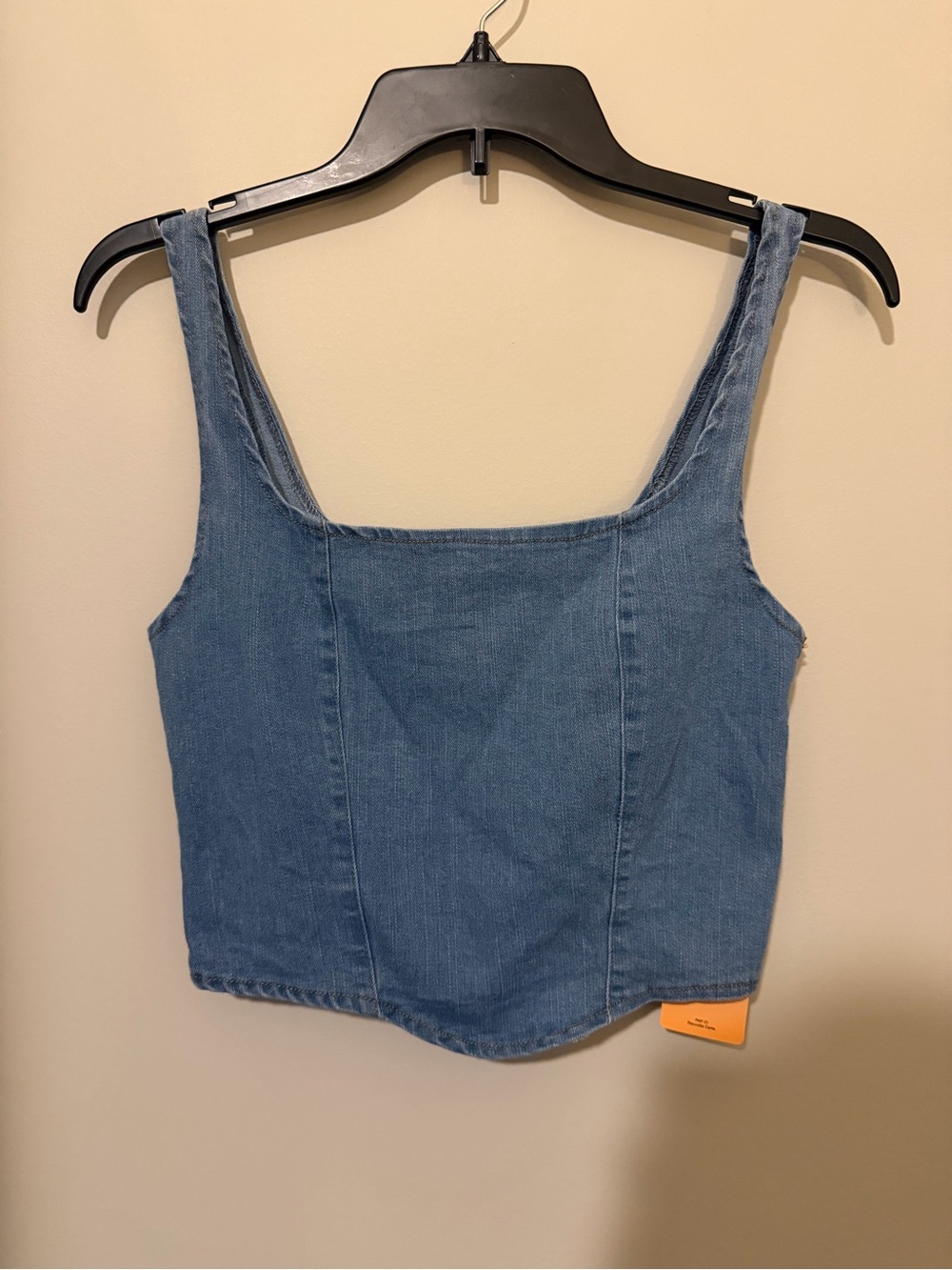 Forever 21 Denim Square-Neck Crop Tank Top - New with Tags